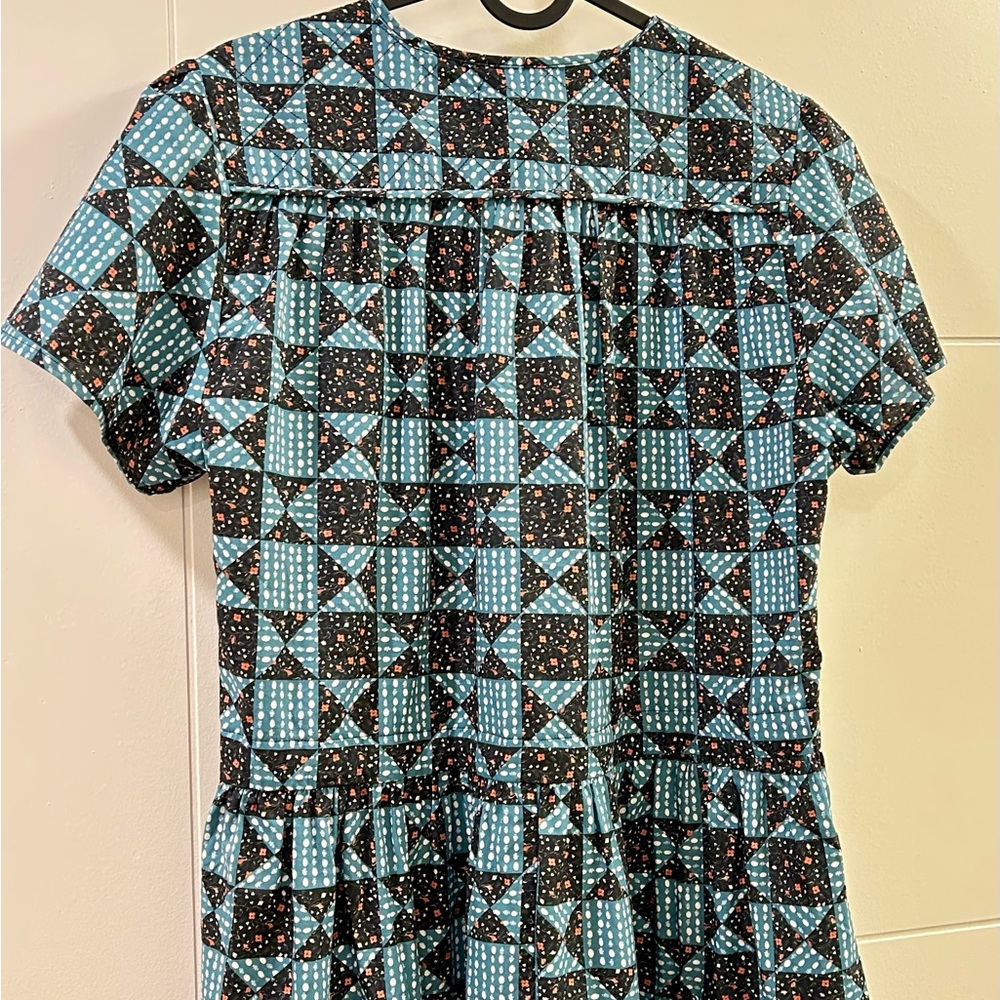 Christy Dawn Blue and Black Geometric Midi Dress - Picture 9 of 10